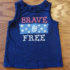 Toddler girls' navy Brave & Free Tee